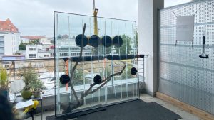 Kaputte Scheibe Abtransport
