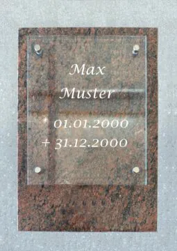 Glaselement für Urnengräber
