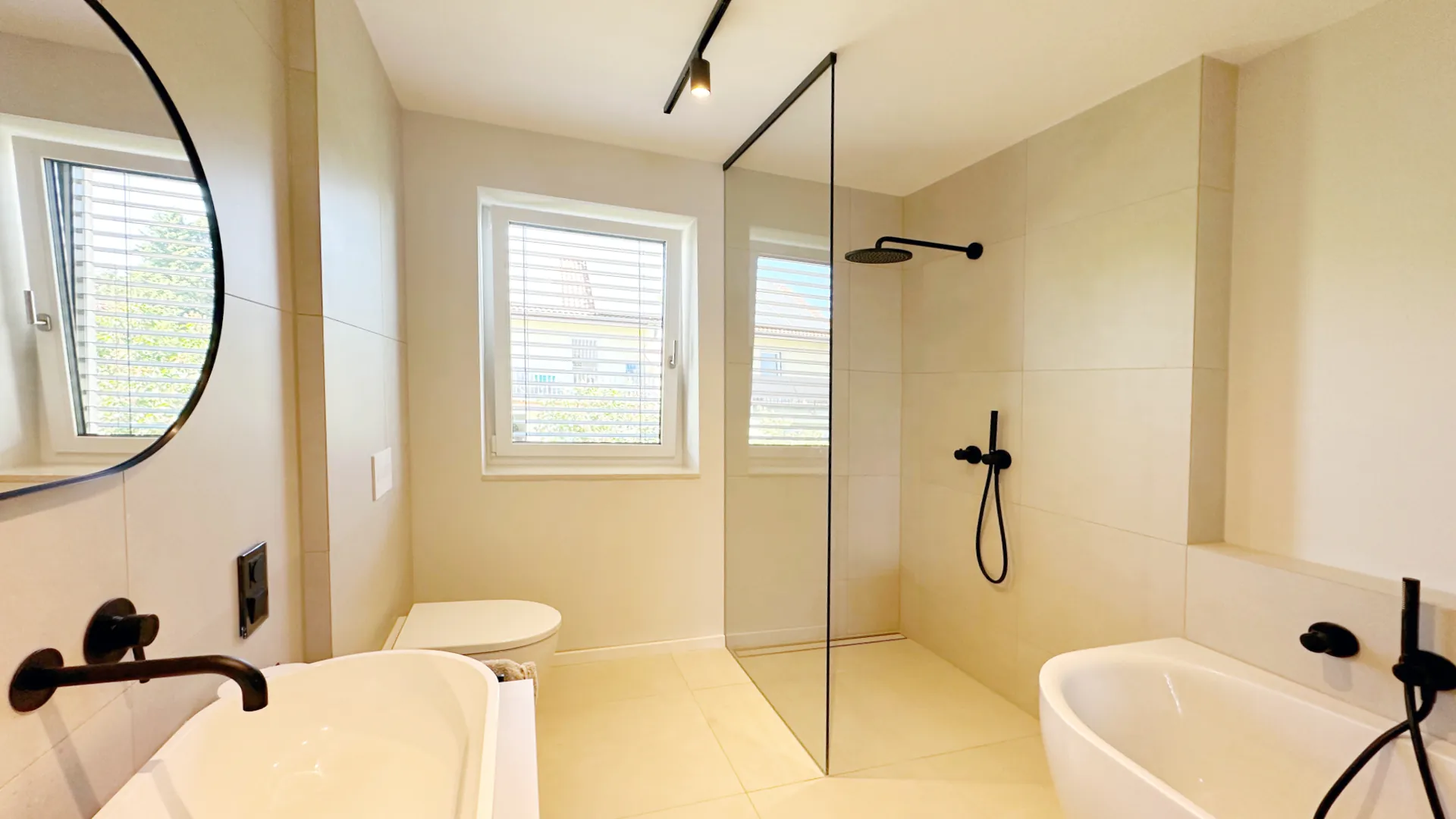 Duschtrennwand Walk-In Dusche Black Edition