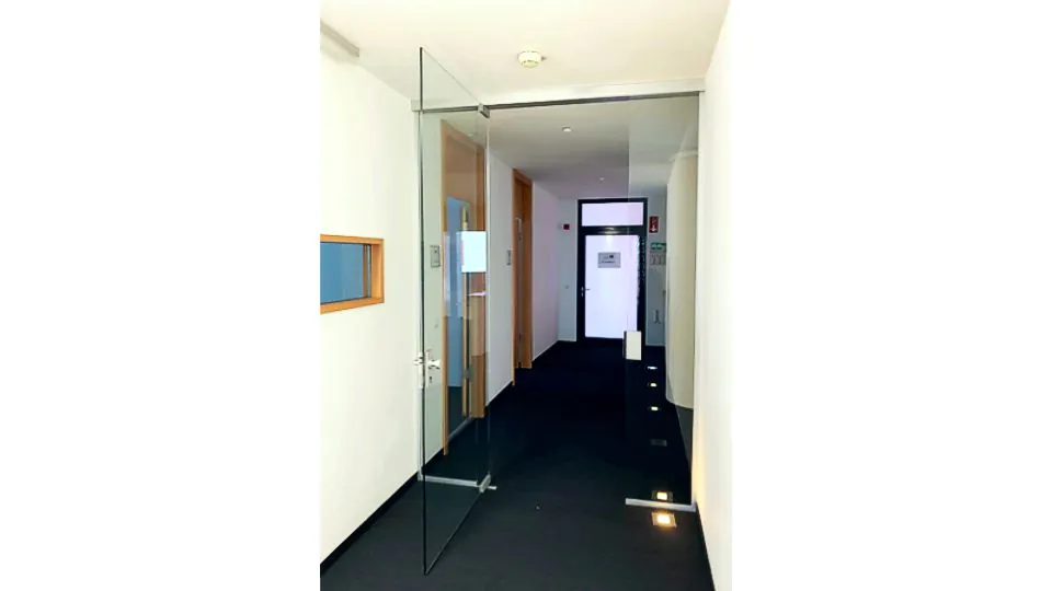 Maßgefertigte Glaspendeltür